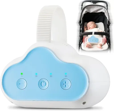 Baby-Wippliege, wiederaufladbarer Schlafbegleiter für Buggys mit 3 Schwungstufen und 30/60/90-Minuten-Timer, sanftes Bewegen für Babys