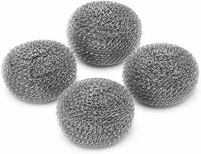 Stainless Steel Pot Scourers 4-Piece Set - Top Kitchen Cleaning Scrubbers