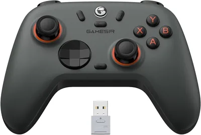 GameSir Nova 2 Lite لوحة تحكم لاسلكية مع تأثير الحقل المغناطيسي، رمادي | 2.4G وموصل 1000Hz، أزرار قابلة للبرمجة، بطارية 600mAh، مزدوجة