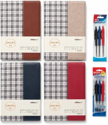 6PCS B5 Notebook & Gel Pen Set