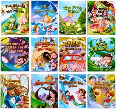 Kids Illustrated Story Books, 12PCS Fairy Tales Set