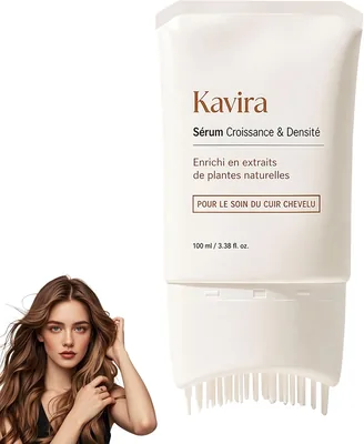 Serum Kavira pour les cheveux, sérum pour la croissance et la densité des cheveux | Soin du cuir chevelu, extraits de plantes naturelles, avec applicateur brosse intégré