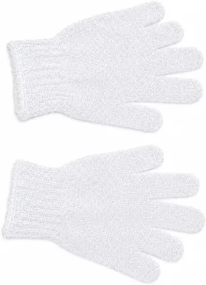 Exfoliating Bath and Shower Gloves Scrub Cream White