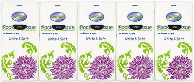 Unscented 3ply Pocket Tissues, Handkerchief 50s (5 Packs) - Best Deal
