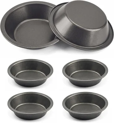GoyaWhite 5 Inch Mini Pie Tins 6 Pack Carbon Steel