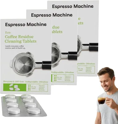 Coffee Machine Cleaning Tablets 24 Pack - Eco Espresso Cleaner