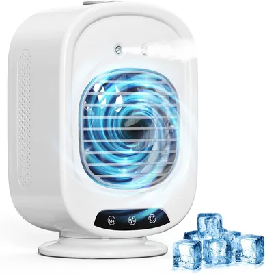 Mobil Klimaanlage, Mini Luftkühler 300mL, 3 Geschwindigkeiten, Sprühmodus, USB-Klimagerät