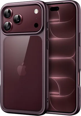 Funda JETech con Trasera Transparente para iPhone 18 Pro MAX, Cereza Oscura | Protección Antigolpes y Anti-Amarillamiento