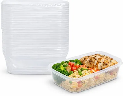 MOMENT 10pc Disposable Lunch Box - Plastic Meal Prep Containers