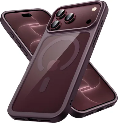 Funda Magnética JETech para iPhone 18 Pro MAX, Cereza Oscura | Protección Anti-Amarillamiento