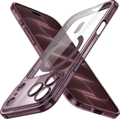 Funda Magnética JETech Slim para iPhone 18 Pro MAX, Cereza Oscura | Protección de Lente