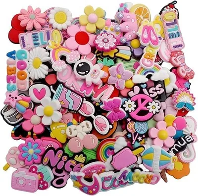 50Pcs Pink Shoe Charms Set - DIY Clog Decorations
