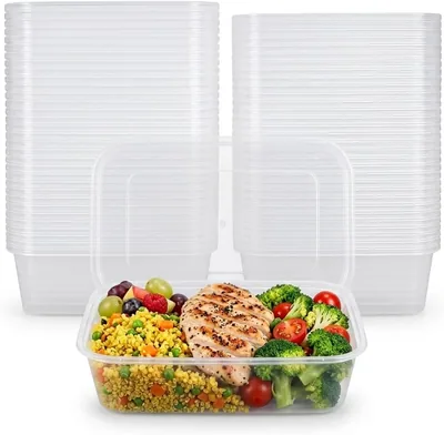 MOMENT 20 pcs Disposable Lunch Box, Plastic Meal Prep Containers