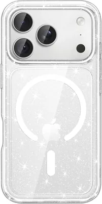 Funda Magnética Glitter JETech para iPhone 18 Pro MAX, Transparente | Compatible con MagSafe, Diseño Bling Brillante, Protección