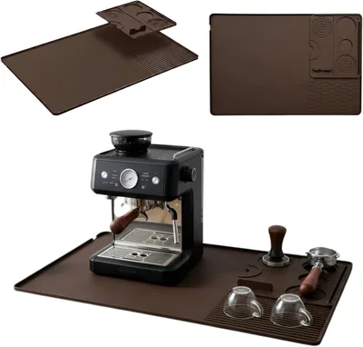 Espresso Coffee Mat, 2-in-1 Coffee Tamper Mat, Silicone Tamping Station | Anti-Slip Coffee Tamper Ma