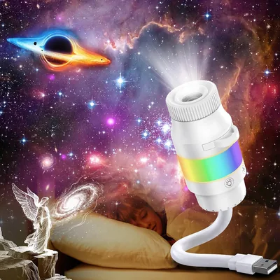 Projecteur de nuit Star Sky 2 en 1 | Projecteur stellaire USB avec 13 films de projection, lampe murale à LED, galaxie