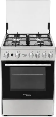 Super General 60cms Freestanding Gas Cooker, 4 Burners, Stainless Steel