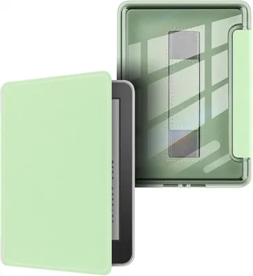 Funda Kindle 6 Pulgadas 11ª Gen 2024/2022, Transparente con Stickers Verde | Diseño DIY