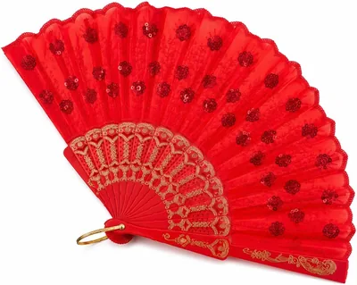 Ventilatore pieghevole plastica/legno e poliestere - 23 cm chiuso - 42 cm aperto - Semplice o con motivo