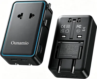 海外用変換プラグ 79%オフ：世界対応、25W、薄型軽量、温度制御、4ポート、AC/USB-A/USB-C