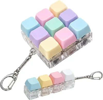 2 Pcs Mechanical Keyboard Fidget Keychain