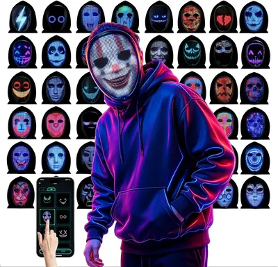 JDBMAOYE LED Mask with Bluetooth App Control