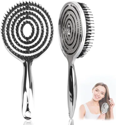 Cepillo para Cabello con Cerdas de Jabalí y Nailon Anti-Frizz