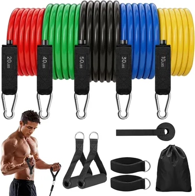 5 Level Resistance Bands Set with Handles