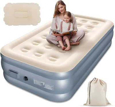Colchón Inflable Individual con Bomba Integrada y Almohada