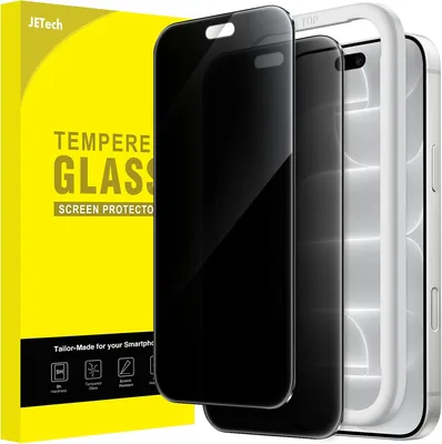 JETech Protector de Privacidad para iPhone 18 Pro Max, 2 Unidades | Antiespía, Vidrio Templado 9H+