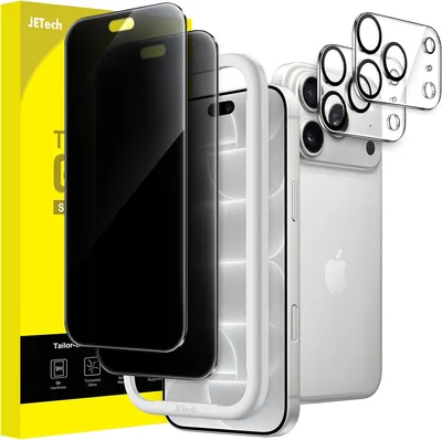 JETech Privacy Screen Protector + Camera Lens for iPhone 18 Pro Max