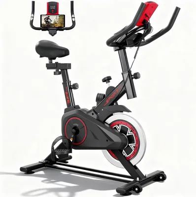 Bicicleta Estática Silenciosa para Hasta 150 kg con Volante de Inercia de 6kg y 100 Niveles de Resistencia