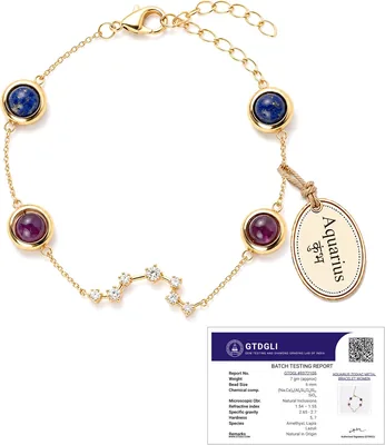 Astrotalk Zodiac Constellation Bracelet (Rashi) - Healing Crystals for Positivity, Emotional Balance & Confidence - Crystal B