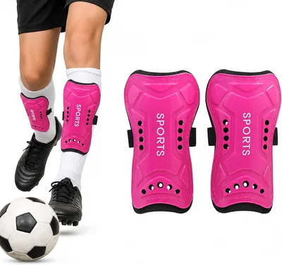 Rose Pink Football Shin Pads (3-7) - PP Shell, EVA Foam