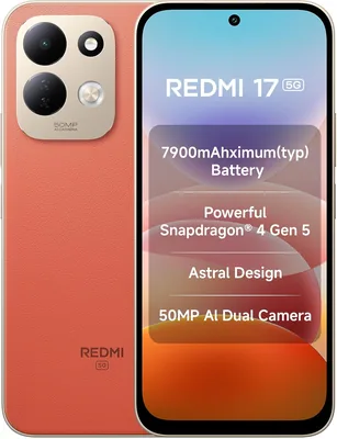 Redmi 17 5G (शाशिया नारंगी, 6GB RAM, 128GB ROM) | 7900mAh बैटरी + 45W तेज़ चार्जिंग | 6.9 इंच 120Hz अनुकूलित डिस्प्ले | Snapdragon