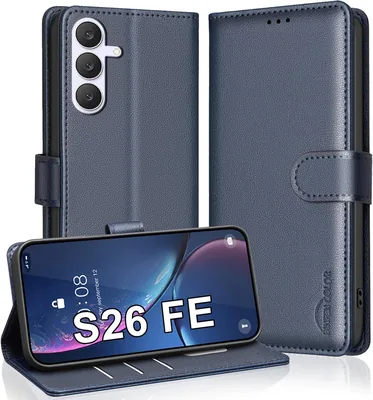 Samsung S26 FE Case Blue Stand Wallet