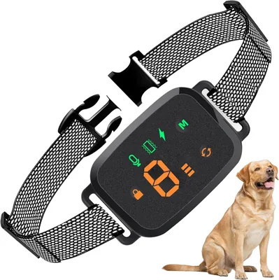 Coller anti aboiement pour chien, 4 modes, pour petits et grands chiens, noir | Son, vibration, choc électrique, sensibilité 8 niveaux