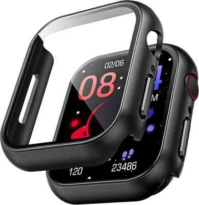 Tauri 2 Pack Case for Apple Watch Series 7 45mm - Black