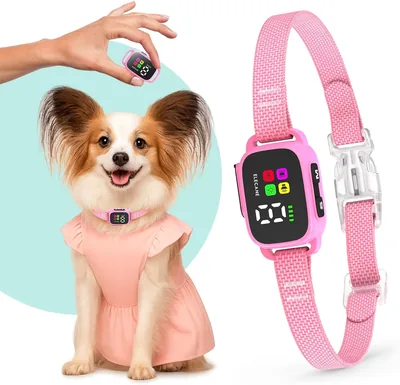 Tiny Bark Collar for Small Dogs 5-15 lbs and Puppies - No Shock Anti Barking Collar - Rechargeable S
