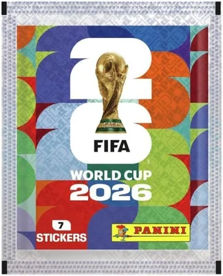 ملصقات كأس العالم لكرة القدم بانيني 2026 - 5 عبوات | 35 ملصقًا إجماليًا، 7 ملصقات لكل عبوة، تصاميم متنوعة، إصدار حصري