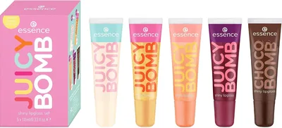 Essence Juicy Bomb Shiny Lip Gloss Set Süße Leckereien Edition, Nr. 04, Natürlich, Glänzend (1 Stück)