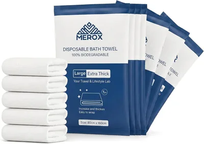 MEROX Disposable Bath Towels, 30 Pcs Travel Towels