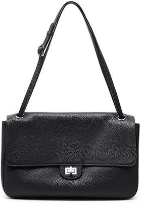 Genuine Leather Flap Shoulder Bag