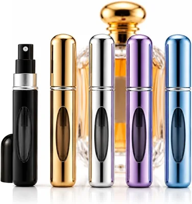 ETISEN 5 Sztuk 5 ml Atomizer Perfumy Wielokrotnego Napłniania, Mini Przenośna Butelka z Rozpylaczem
