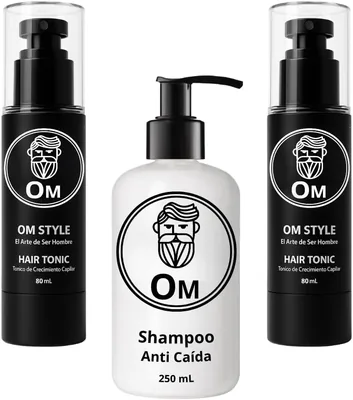 Kit para el Crecimiento y Fortalecimiento del Cabello OM Style, con Shampoo y Tónico