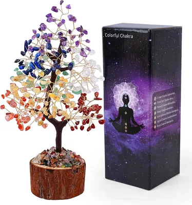 Árbol de Cristal de los 7 Chakras con Gemas Curativas | Decoración Energética