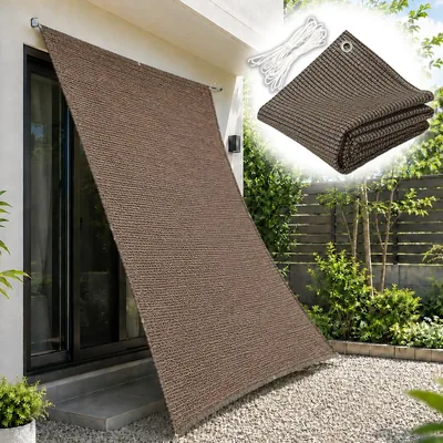 日よけシェード 目隠し UVカッ卜 ベランダ/屋外用 遮熱・遮光・紫外線カット ハイスペック日除け モカ 300×400 | 最高級遮蔽率 Best Deal
