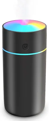 2026年型 小型 卓上加湿器 7色LEDライト付き 2段階式 超音波タイプ TYPE-C電源