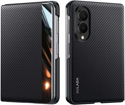حالة MuSylonz للهاتف المحمول Samsung Galaxy Z Fold 8، بتصميم من الألياف الكربونية مع فتحة البطاقة