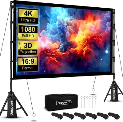 Projector Screen - 120" Front/Back Projection with Carry Bag